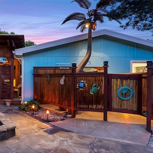 forever bamboo caramel brown bamboo fence roll outdoor, side view