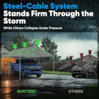quictent 10x20ft upgraded heavy duty car canopy galvanized shown in use