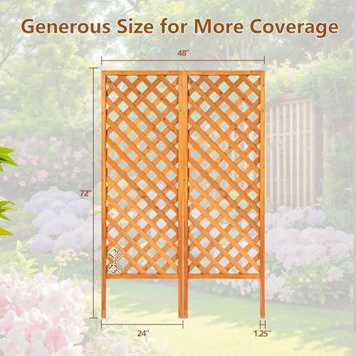 wood garden decor trellis for climbing plants outdoor shown in use