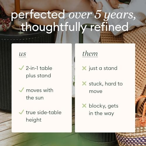 veradek umbrella side table - outdoor patio table, front angle view