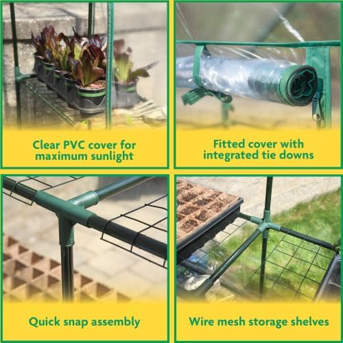 miracle-gro walk-in greenhouse, removable shelves, clear, 4'8" square, package contents