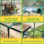 miracle-gro walk-in greenhouse, removable shelves, clear, 4'8" square, package contents