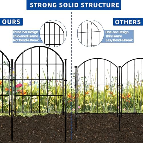17in x 28ft decorative garden fence, 26 panels, close-up detail