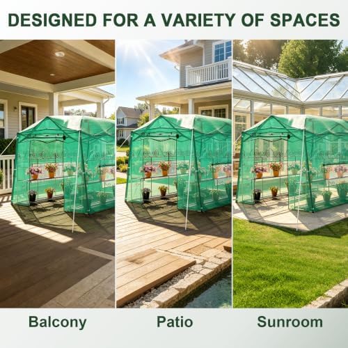 8.5 x 7 ft walk‑in pop‑up greenhouse for on a desk or shelf
