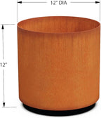 Plantercraft Corten Steel Planters - 12x12 Inch Large Round Planters for Outdoor Plants Heavy Duty Metal Planter Pot for Patio & Garden