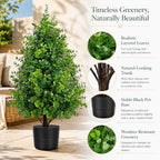 thkful 2 pack artificial boxwood topiary trees with, side view