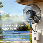 rovsun 26inch wall mount misting fan with bldc shown in use