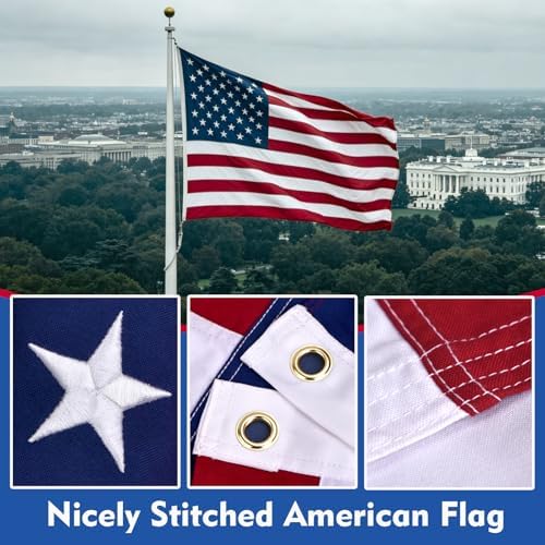 american flags for outside 4x6, heavyduty spun polyester, close-up detail