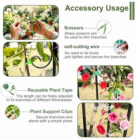 2.2m（86.7" h x 19.7" w） black iron garden, front angle view