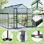 jocoevol 10x18ft galvanized steel greenhouse,walk-in greenhouse for outdoor, close-up detail