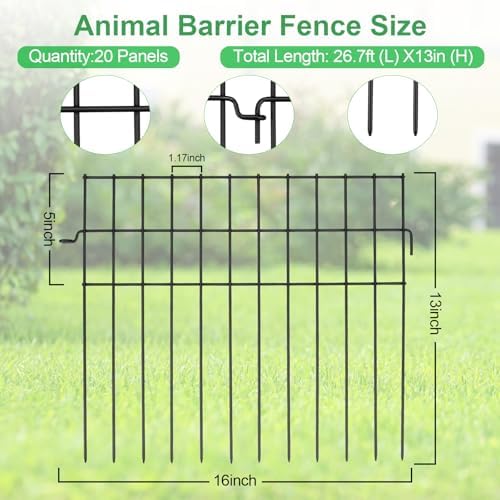 20 panels animal barrier fence, 27ft (l) x13in shown in use