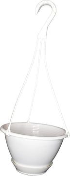 8'' White Plastic Hanging Basket with Saucer by Koba (5)