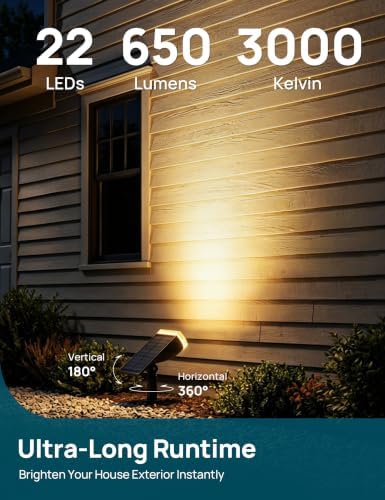 linkind solar lights outdoor waterproof led spotlights warm showing dimensions