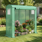 outsunny mini greenhouse portable roll-up door 78.7" x, view 9