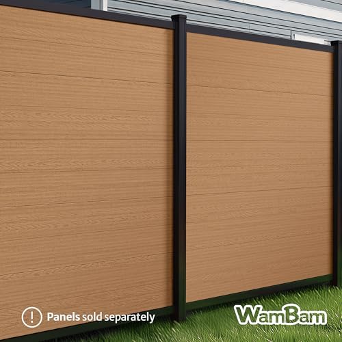 wambam 6ft aluminum post for composite fences shown in use