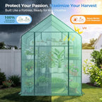 greenhouse for outdoors with screen windows, ohuhu upgraded showing dimensions