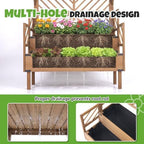 raised garden bed with trellis & 2 planter, side view