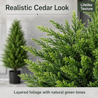 artificial topiary cedar trees, 3ft tall, set of, view 9