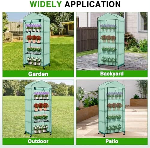 yesker mini greenhouse 27"x20"x63" portable indoor / outdoor, view 9