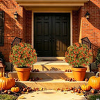 grooy 2 pack artificial fall azlea flower topiary shown in use