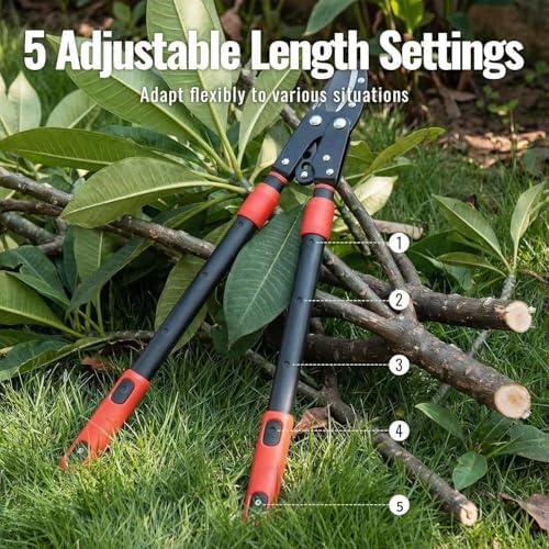 agricut telescopic garden loppers anvil - extendable tree, side view