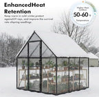 6x6ft greenhouse with thermometers, small greenhouse for outdoors, side view