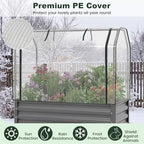 giantex raised garden bed with legs & greenhouse, close-up detail