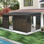 domi 12x16ft sunroom, wall mounted sunroom kit with shown in use