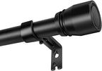 1” Diameter Curtain Rods Itself is 30 to 170 inch 1 Pack Fit 30-168 inch Window with Heavy Duty Adjustable Rod Matte Black Splicing Metal Extra Long Curtain Rod for Windows