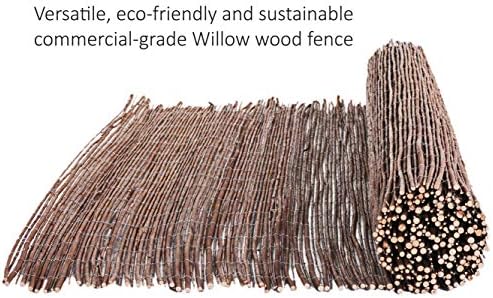 forever bamboo natural willow rolled panel fence natural, side view
