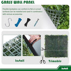 artificial grass wall panels 40"x40"-1pack greenery backdrop faux, side view