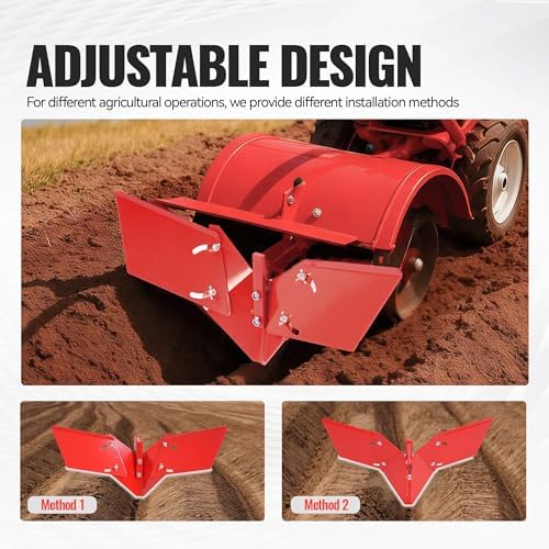 wutist furrower kit tine tiller w/adjustable wing land showing dimensions