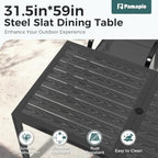 pamapic outdoor dining sets for 6, rectangular steel, package contents
