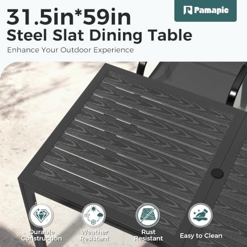 pamapic outdoor dining sets for 6, rectangular steel, package contents