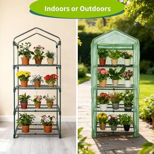 4 tier mini indoor greenhouse,27"x19"x62" greenhouse for indoors&greenhouses, close-up detail