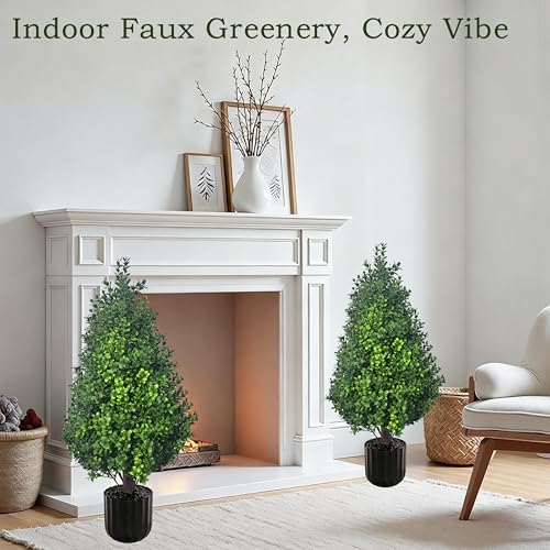 artificial potted plants boxwood topiary trees outdoor indoor showing dimensions