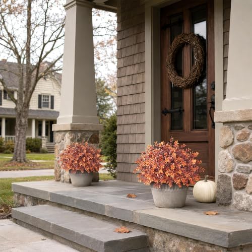 artificial fall boxwood topiary ball tree for front on a desk or shelf