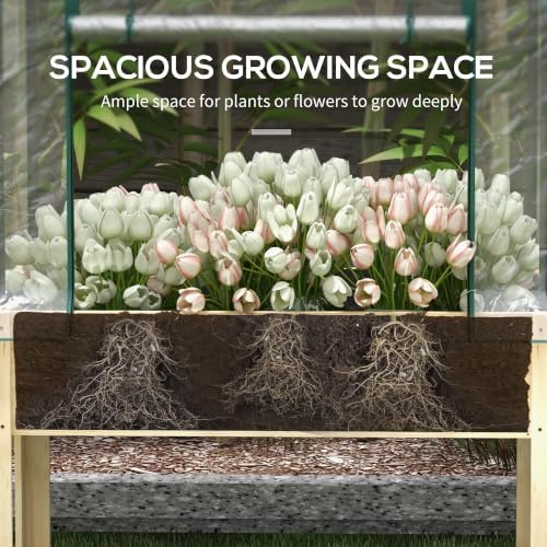 outsunny raised garden bed with greenhouse cover 45, package contents
