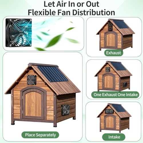 30w solar panel powered high airflow dual exhaust showing dimensions