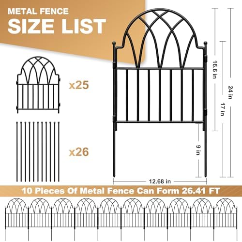 decorative garden fence panels - 26.41ft arched landscape shown in use