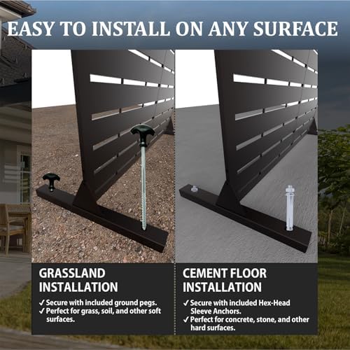 6ft outdoor metal privacy screen – decorative privacy, package contents