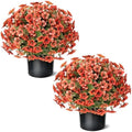 2 sets artificial fall flowers topiary ball trees, main product view