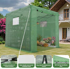 8x6 ft pop up greenhouse for outdoors, walk-in showing dimensions