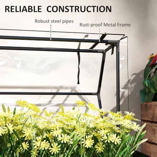 outsunny raised garden bed with flip-up cover, 39.4"x18.9"x48.8", package contents