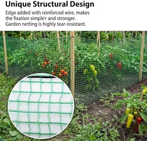7x100ft deer fence garden netting 50gsm square mesh, close-up detail