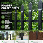 no dig decorative garden fence, 32in(h)×22ft(l), 10 panels showing dimensions