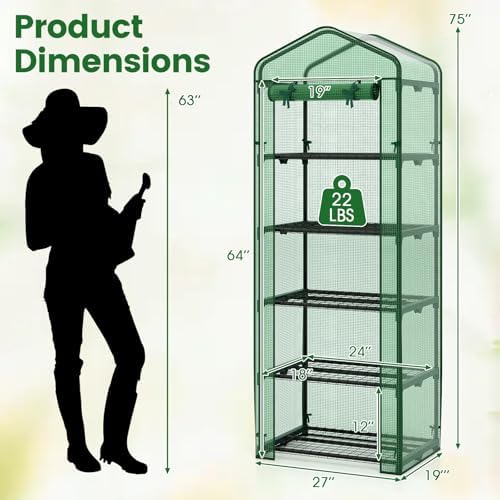 giantex mini greenhouse indoor outdoor, 27" x 19" on a desk or shelf