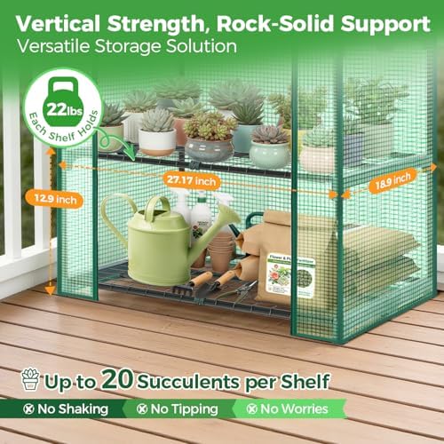ohuhu mini greenhouse for indoor outdoor, 27 x showing dimensions