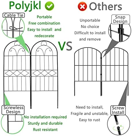 decorative garden fence 30in (h) x 10ft (l), side view