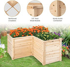 giantex wood raised garden bed, 47.5"x47.5"x24.5" elevated planter, close-up detail